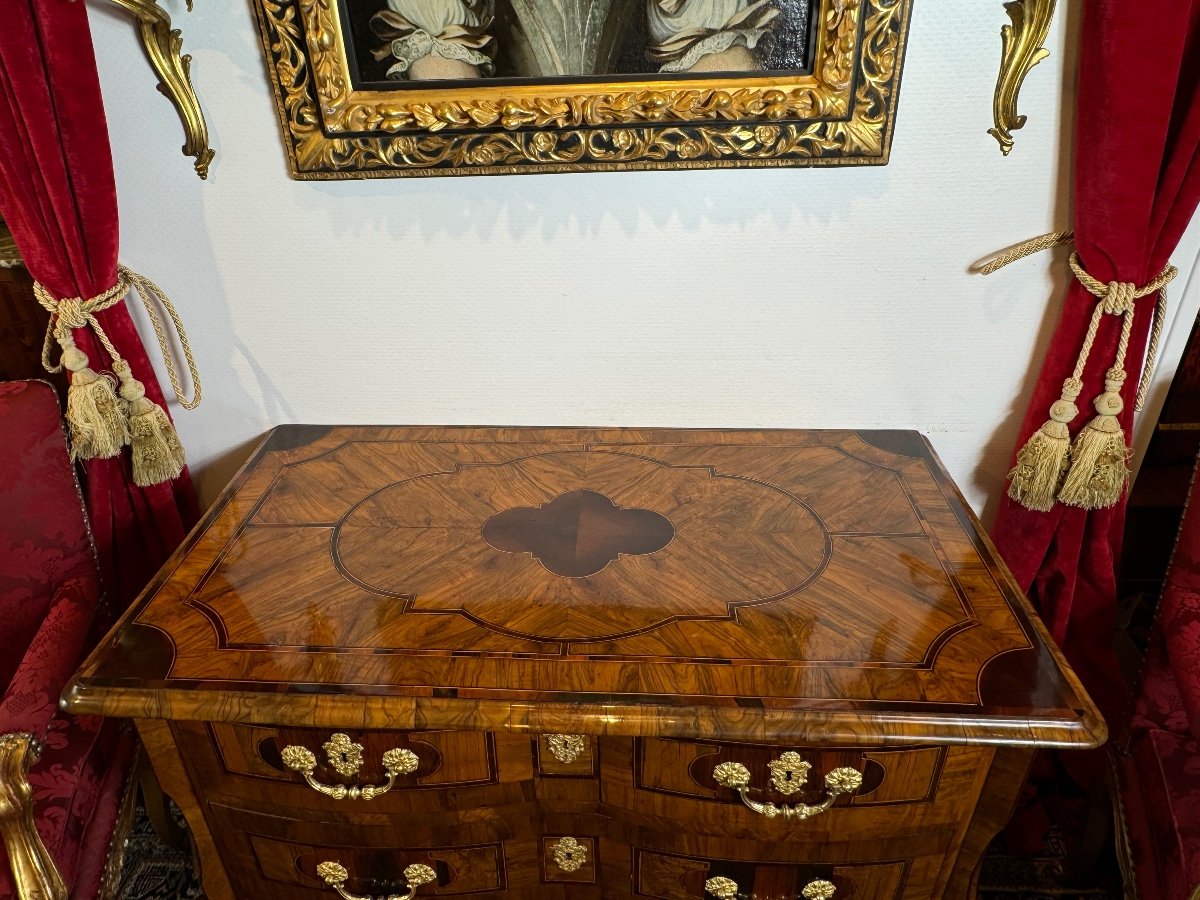 Commode mazarine Ep Louis XIV Olivier Et Palissandre  Vallée Du Rhone-photo-3