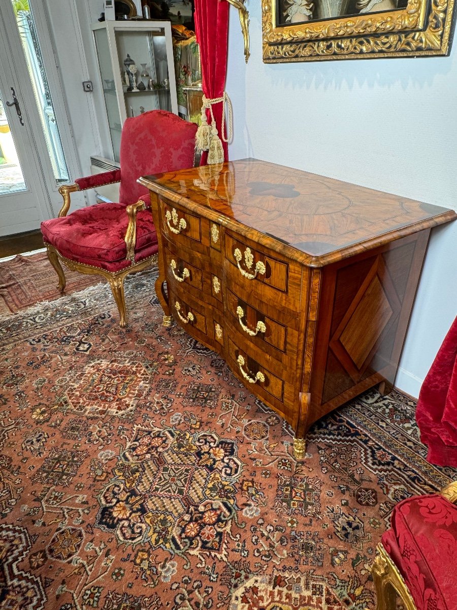 Commode mazarine Ep Louis XIV Olivier Et Palissandre  Vallée Du Rhone-photo-2