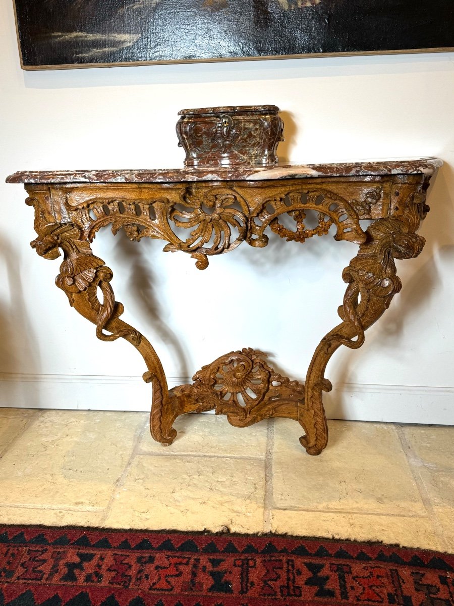 Console Aux Chimères Blond Oak Regence Period