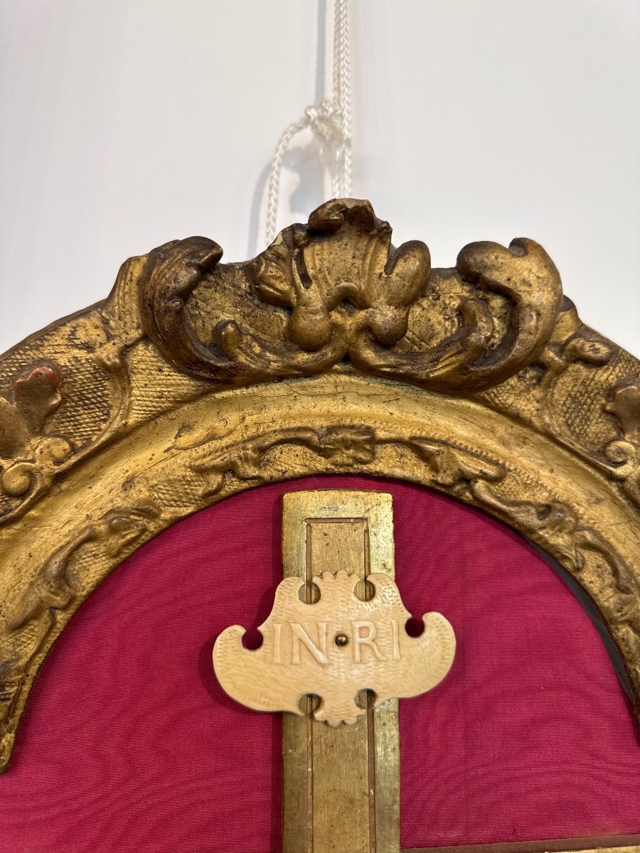 Christ In Ivory In Its Louis XIV Gilded Wood Frame -photo-1