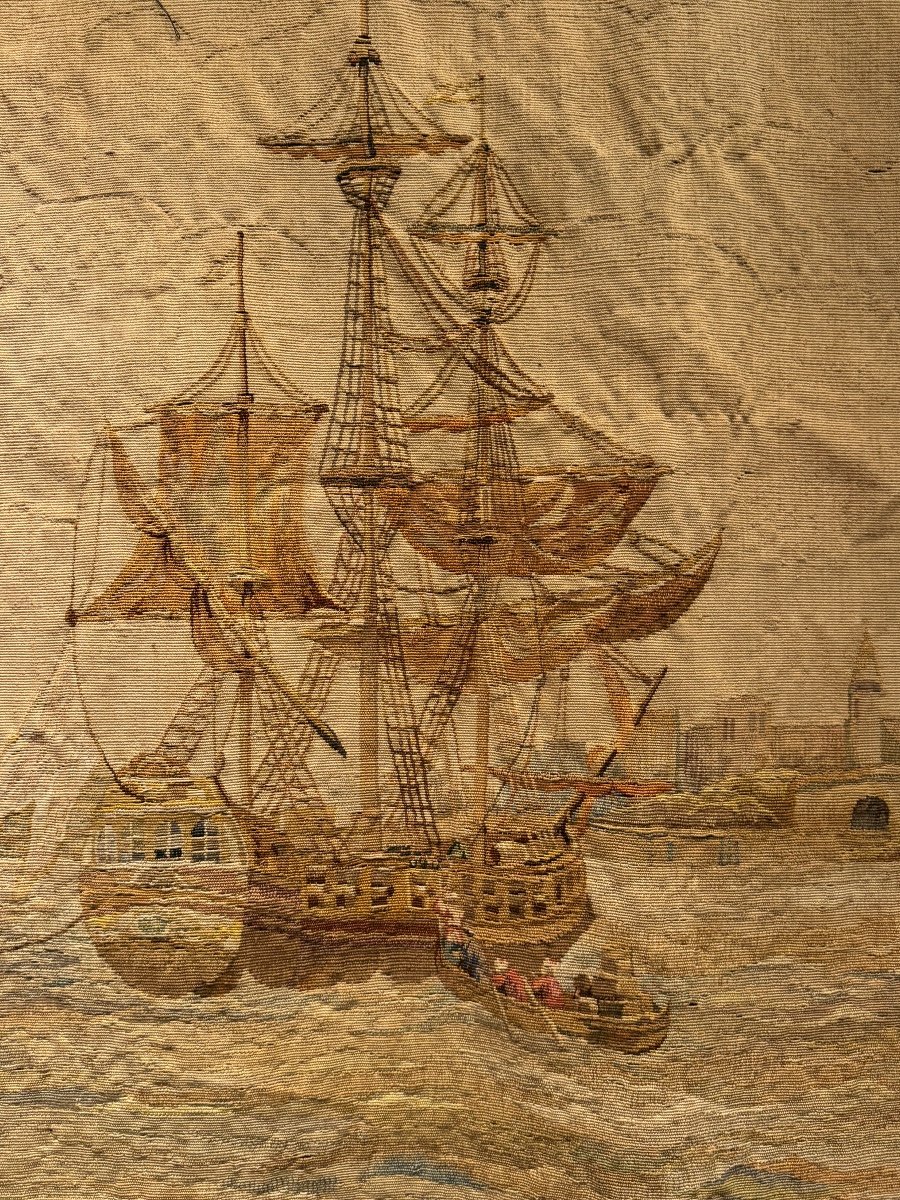 Tapestry Ep 18th Century Port Scene -photo-4