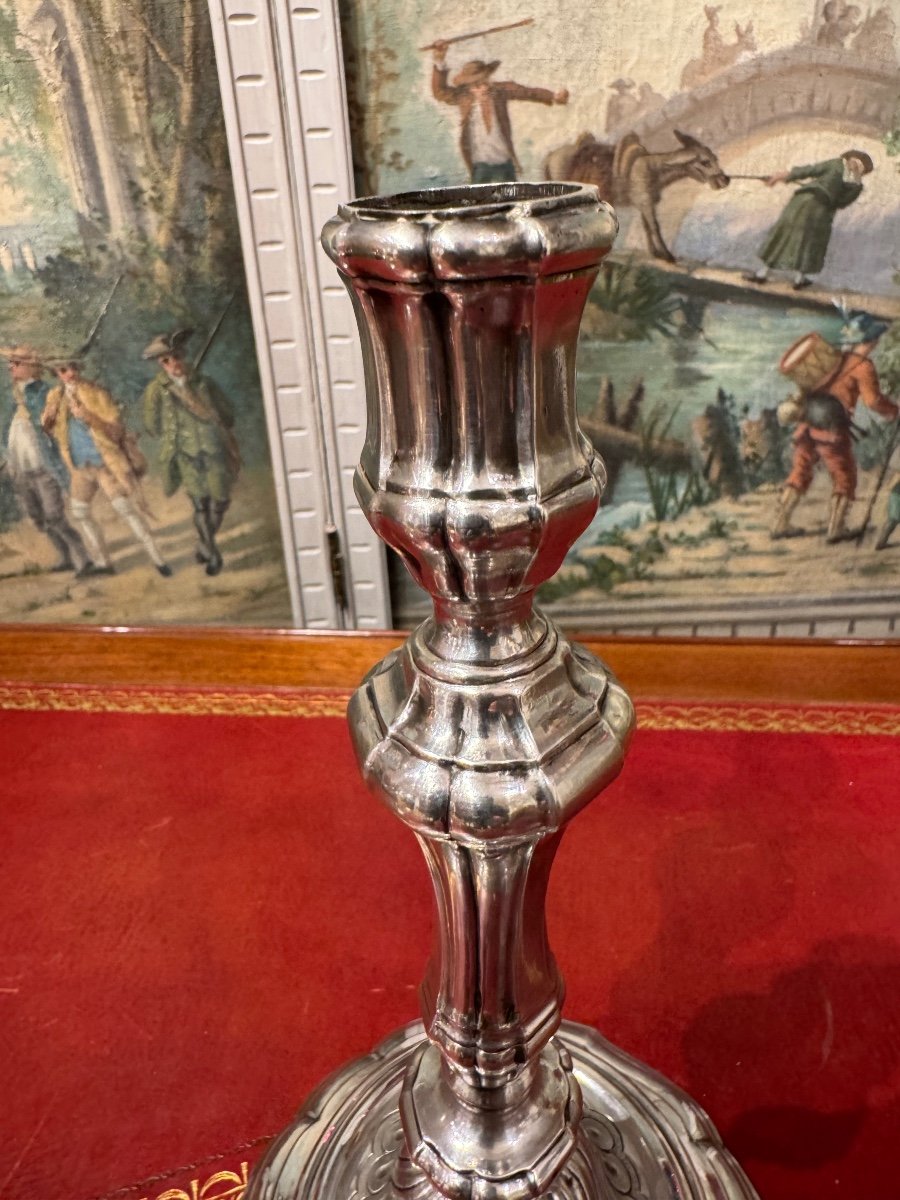 Pair Of 18th Century Silver Candlesticks -photo-3