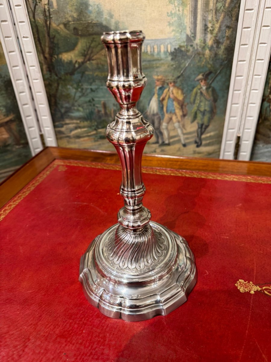 Pair Of 18th Century Silver Candlesticks -photo-4