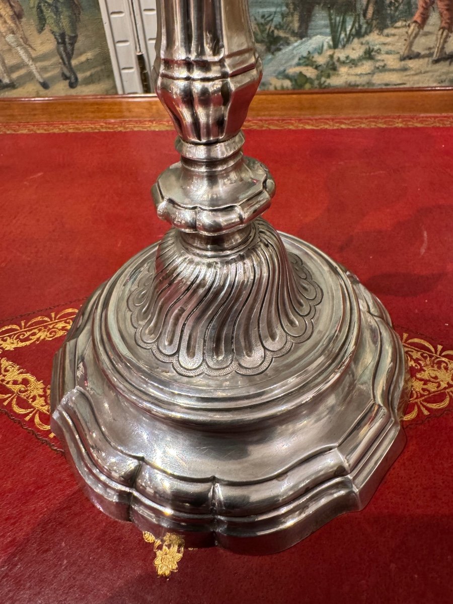 Pair Of 18th Century Silver Candlesticks -photo-1