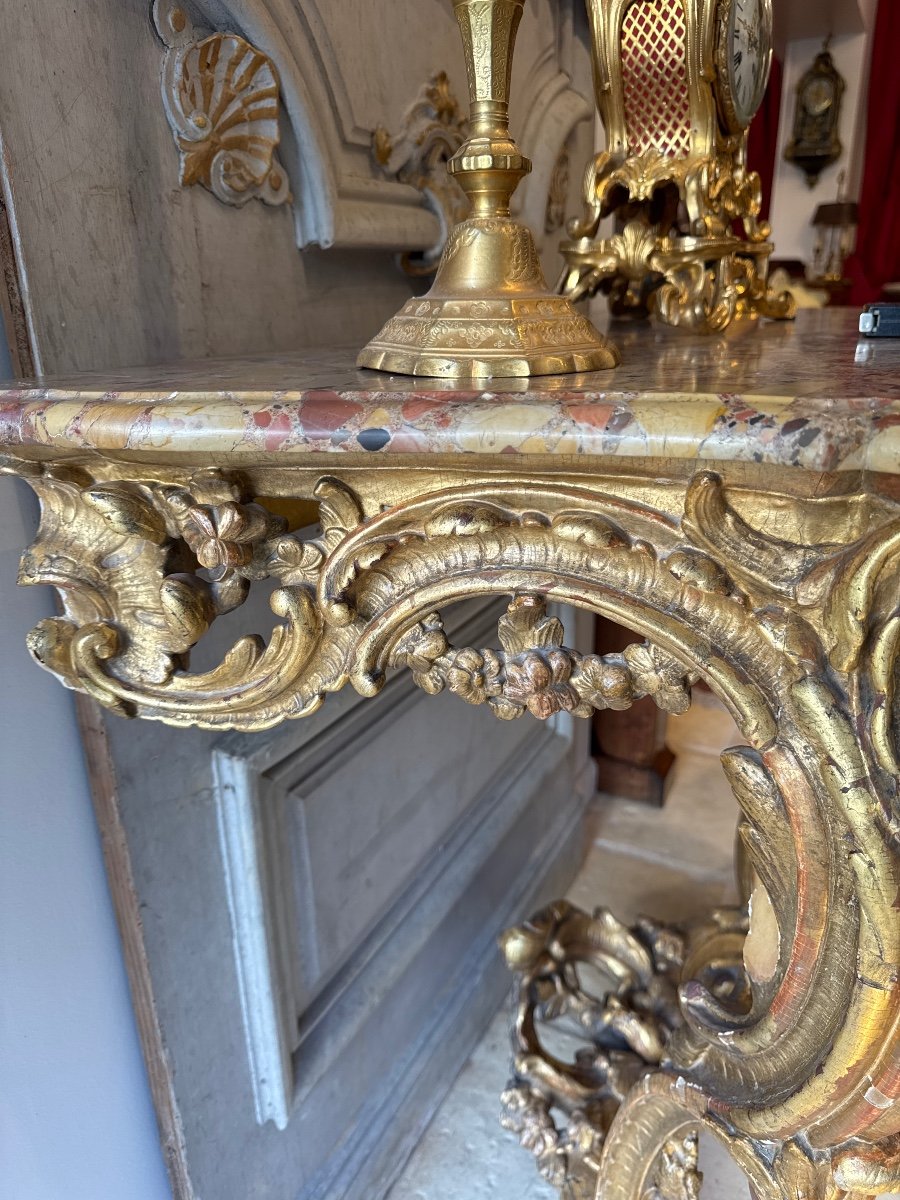 Console Bois Doré Epoque Louis XV-photo-1