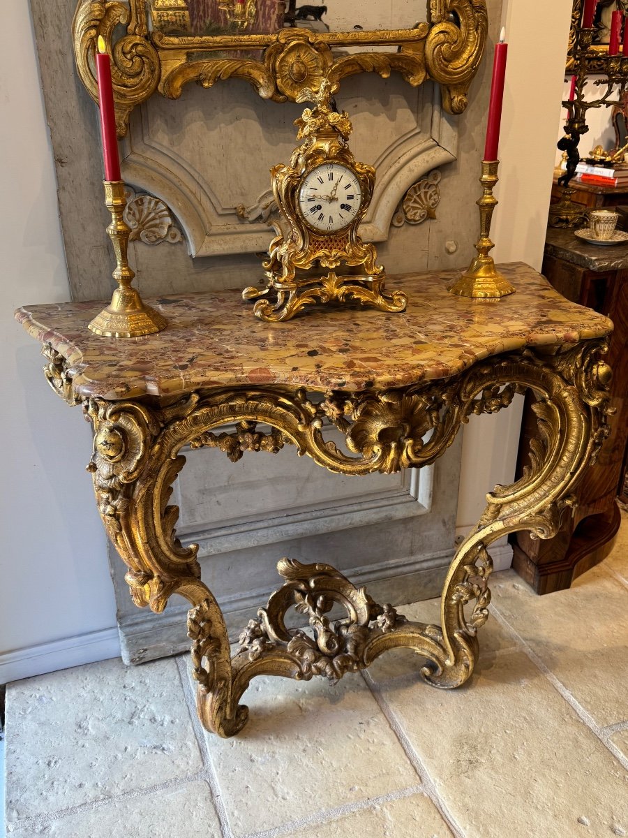 Console Bois Doré Epoque Louis XV