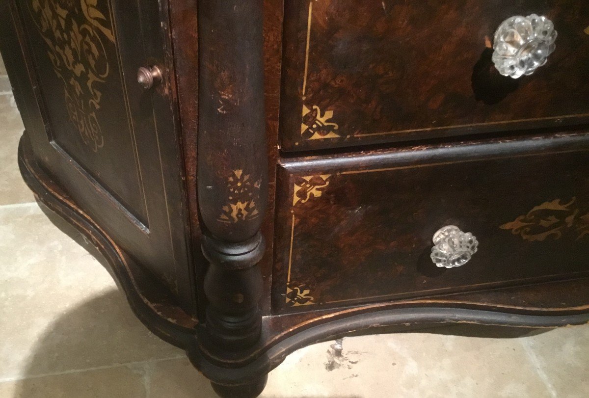 Painted Commode With Doors, 19th Century-photo-2