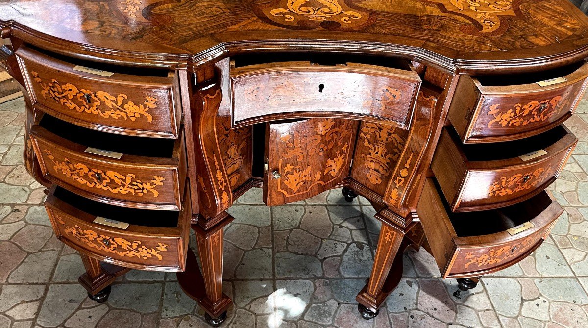 Mazarin Desk In Walnut And Maple-photo-2