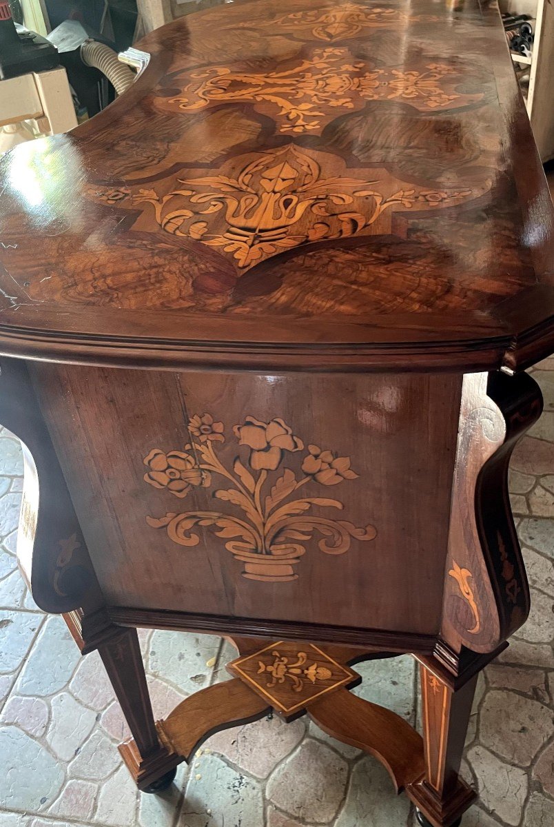 Mazarin Desk In Walnut And Maple-photo-4