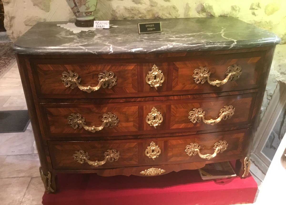 Louis XIV Commode In Walnut Veneer