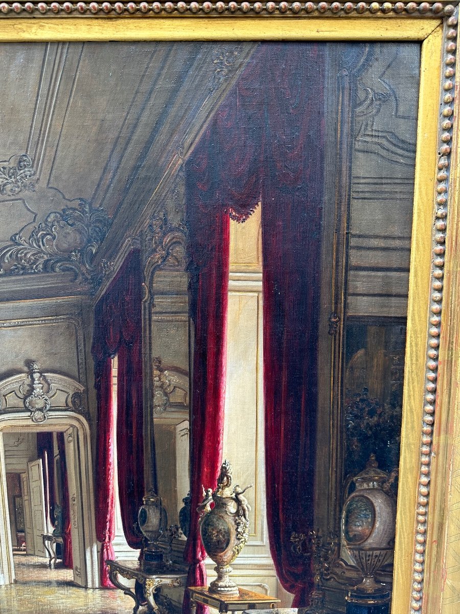Johann Jaunbersin - « intérieur De Palais » XIXème-photo-2