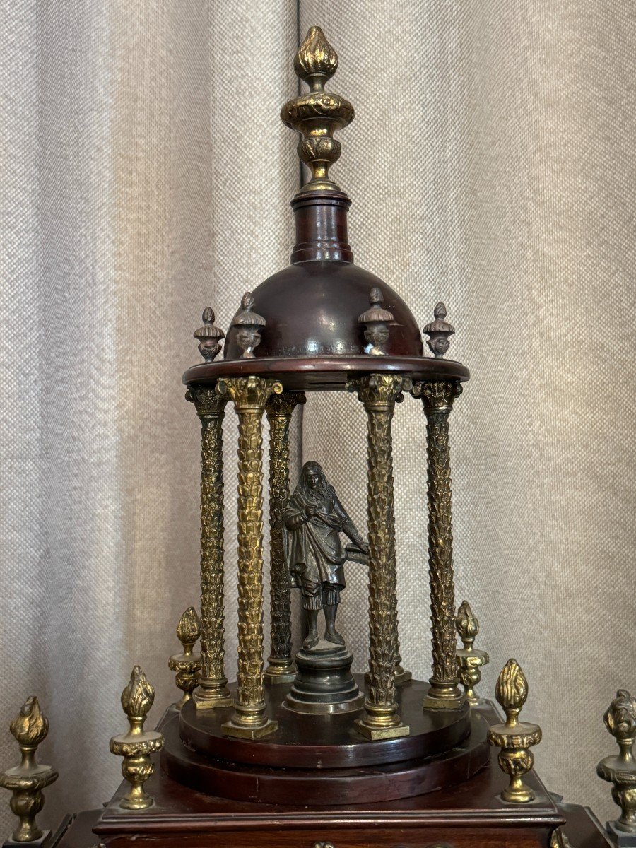 Large Mahogany And Gilt Bronze Music Clock, England, 1811-photo-2