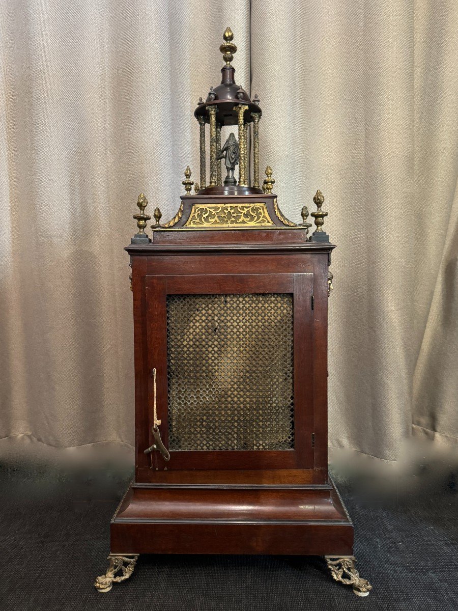 Large Mahogany And Gilt Bronze Music Clock, England, 1811-photo-4