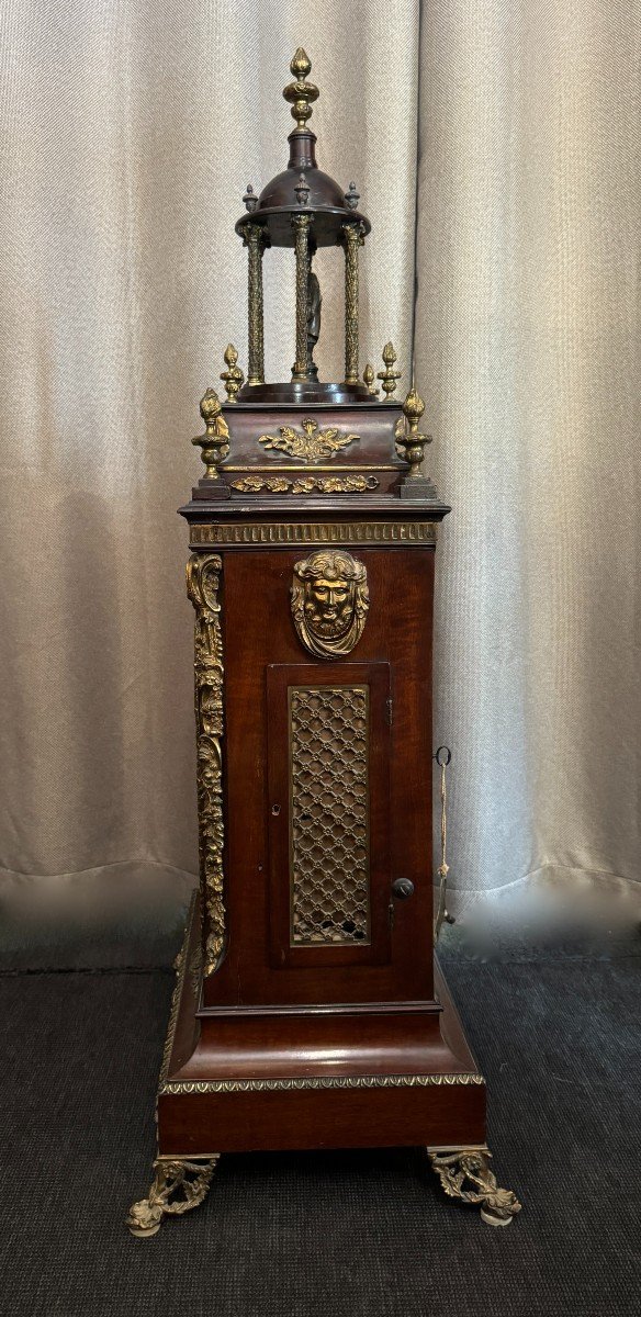 Large Mahogany And Gilt Bronze Music Clock, England, 1811-photo-6