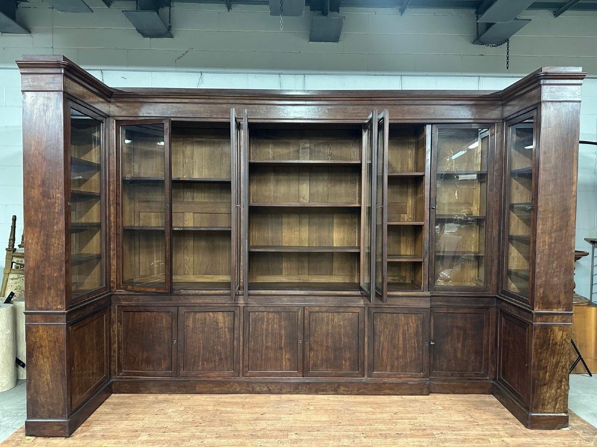 Large Mahogany Bookcase, Stamped Durand In Paris, 19th Century-photo-3