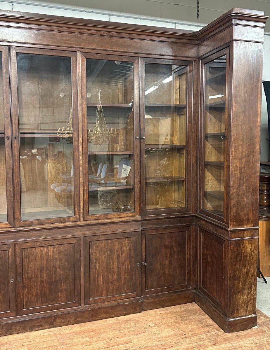 Large Mahogany Bookcase, Stamped Durand In Paris, 19th Century-photo-1