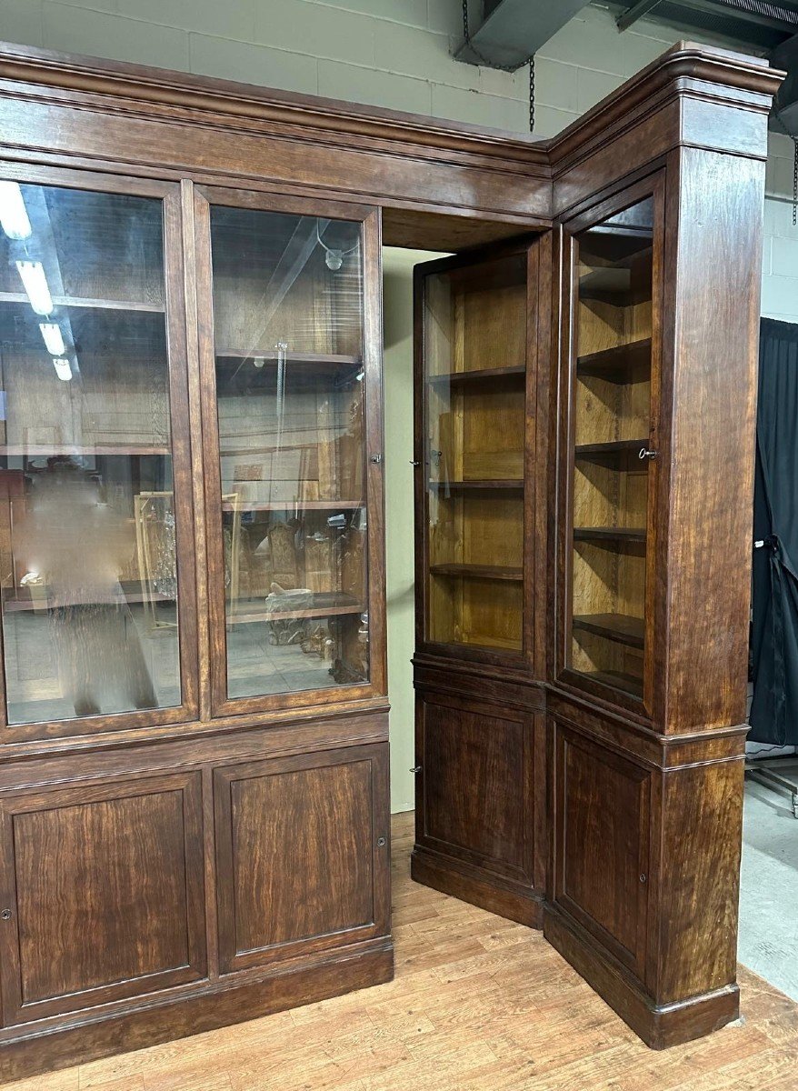 Large Mahogany Bookcase, Stamped Durand In Paris, 19th Century-photo-2