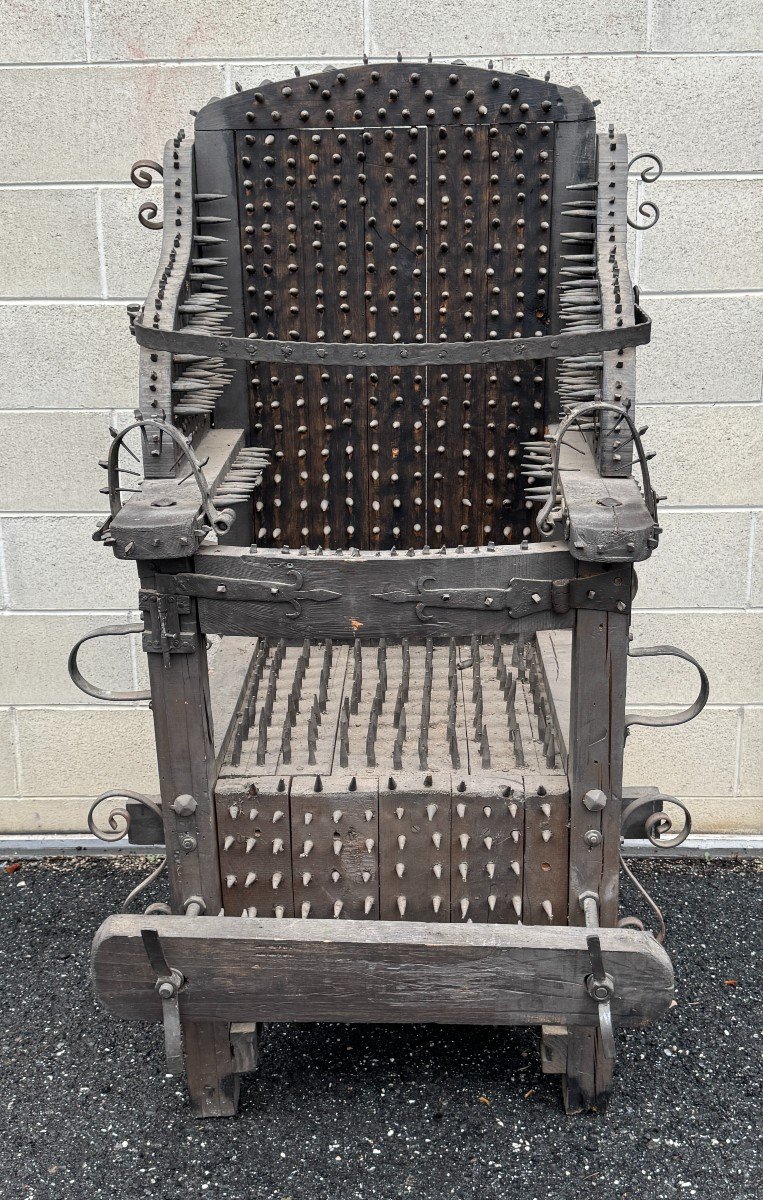 Wooden Torture Chair, 20th Century-photo-2