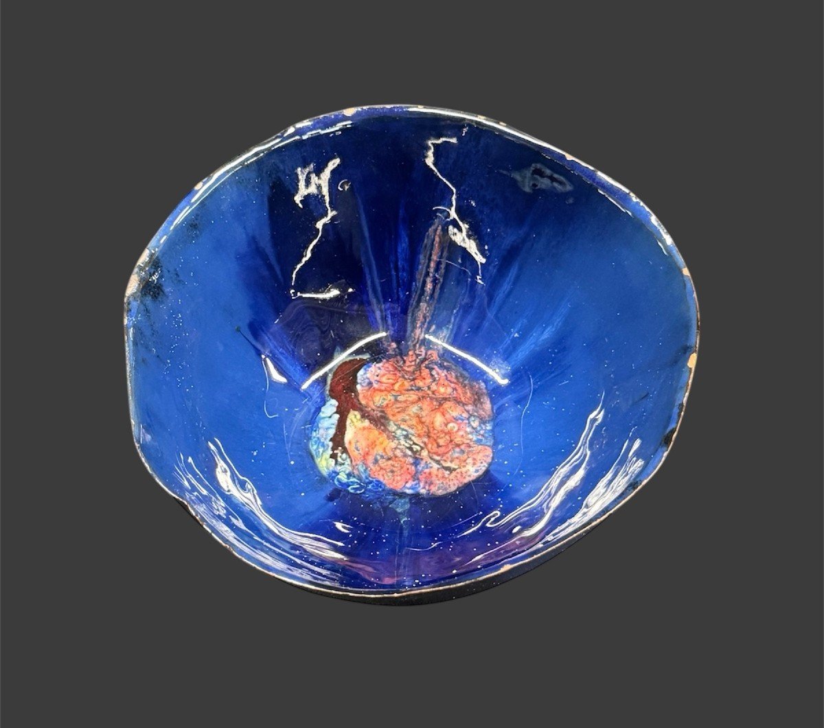 Fausto Melotti (1901 - 1986) Polychrome Glazed Ceramic Bowl-photo-3