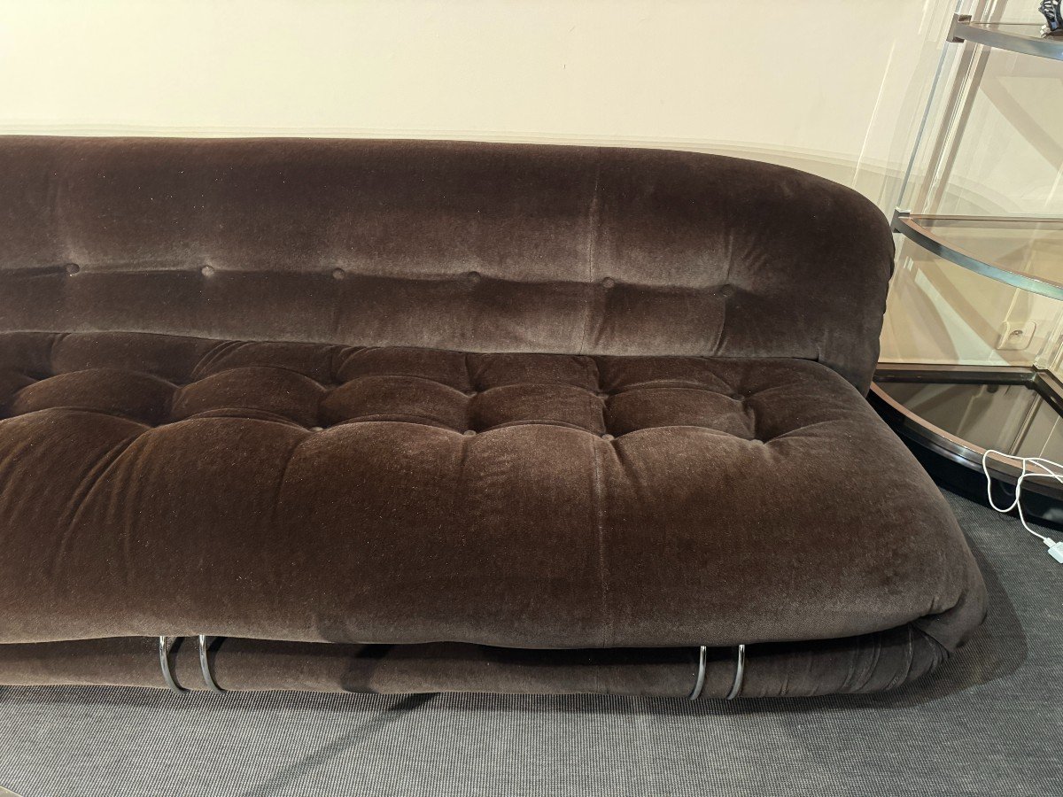 Soriana Brown Velvet Lounge Set By Afra And Tobia Scarpa, 20th Century-photo-5