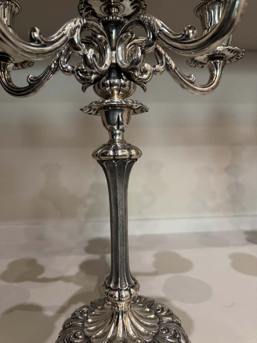 Eros Genazzi - Pair Of Silver Candelabra, Italy, Early 20th Century-photo-5