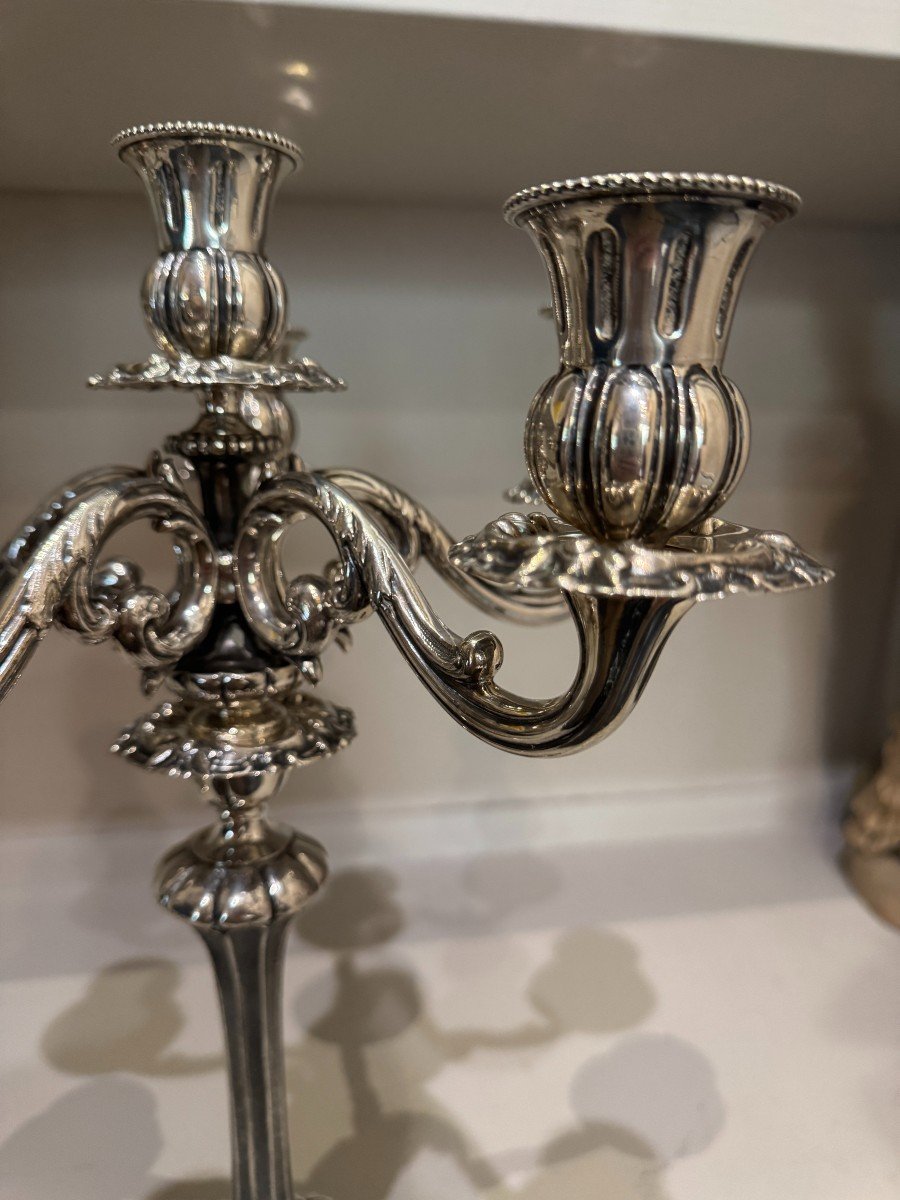 Eros Genazzi - Pair Of Silver Candelabra, Italy, Early 20th Century-photo-7