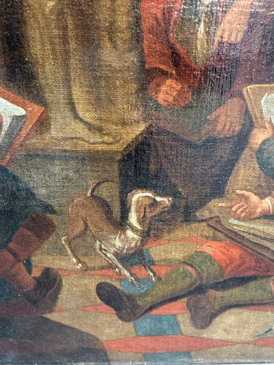 Att. To Thomas Gérard (1663-1720) Hst "the Drawing Course" End Of The 17th Century-photo-5