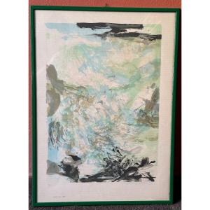 Zao Wou-ki (1921 - 2013) - Polychrome Lithograph Numbered 87/100, - 20th Century