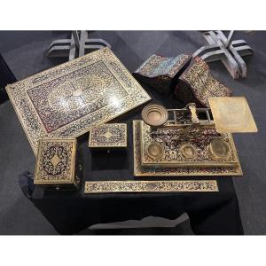 Nécessaire De Bureau En Marqueterie Boulle, Fin XIXème