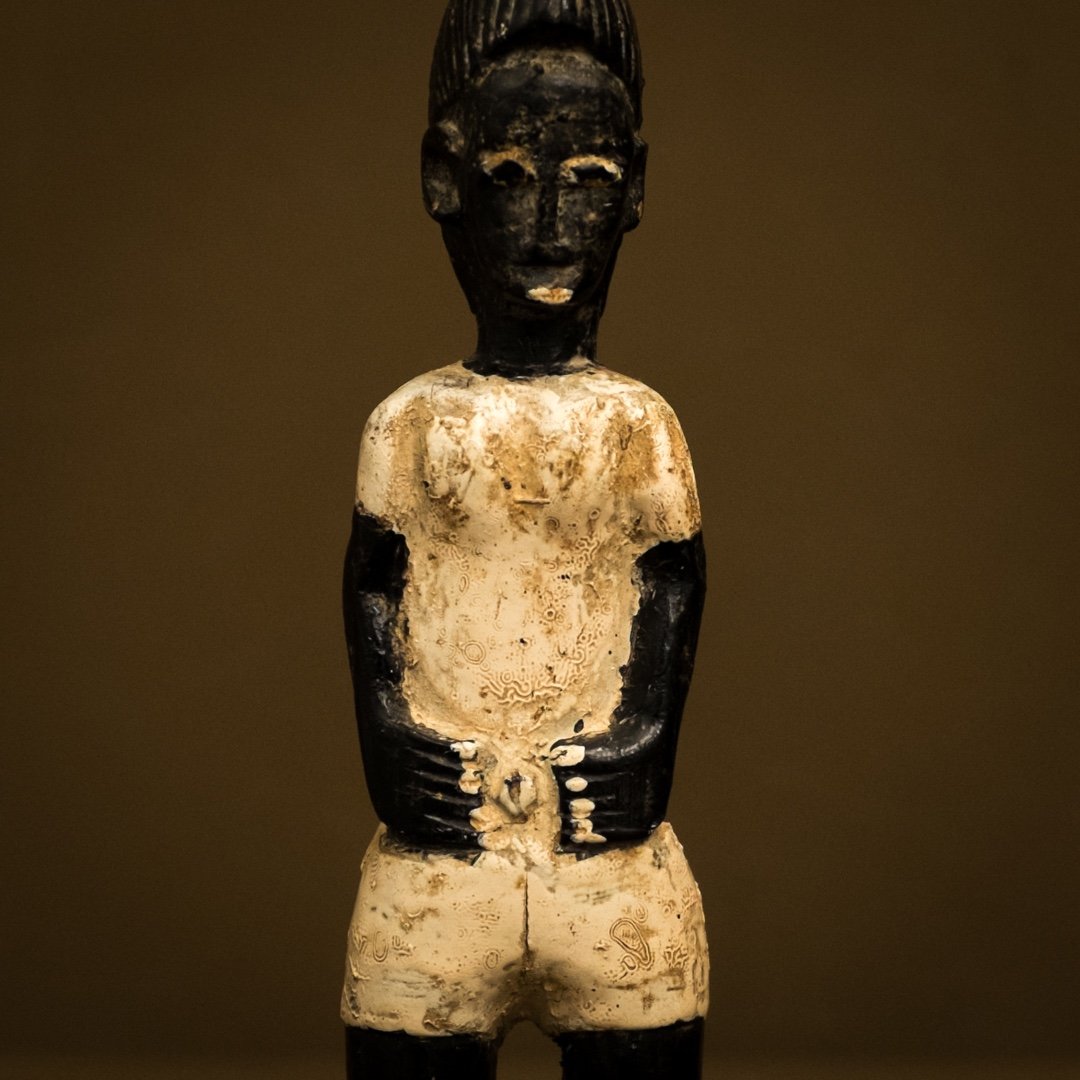 African Figure . Representation Of A Baoule Settler . Ivory Coast .-photo-1