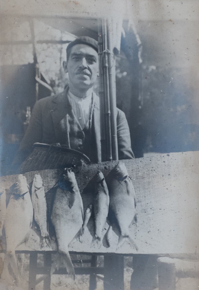 Old Photograph . St Mont Fishing Competition .. Gérard Ducamin . 1928 .