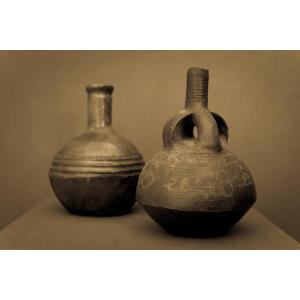 charmant ensemble de 2 vases - terres cuites africaines - Kongo - début XXe ..