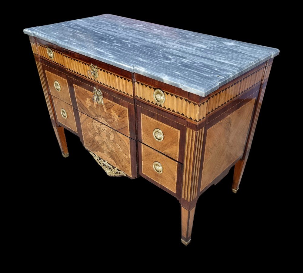 Commode Louis XVI estampillée :  J.L.F. LEGRY-photo-2