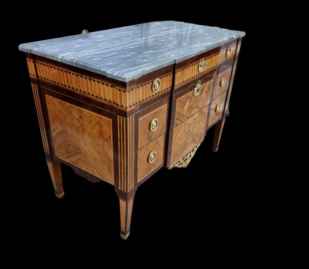 Louis XVI Chest Of Drawers Stamped: Jlf Legry-photo-3