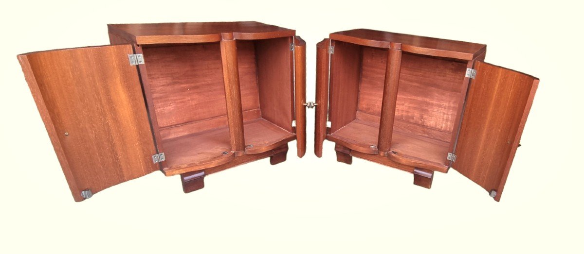 Old Bedside Tables Early 20th Solid Mahogany-photo-4