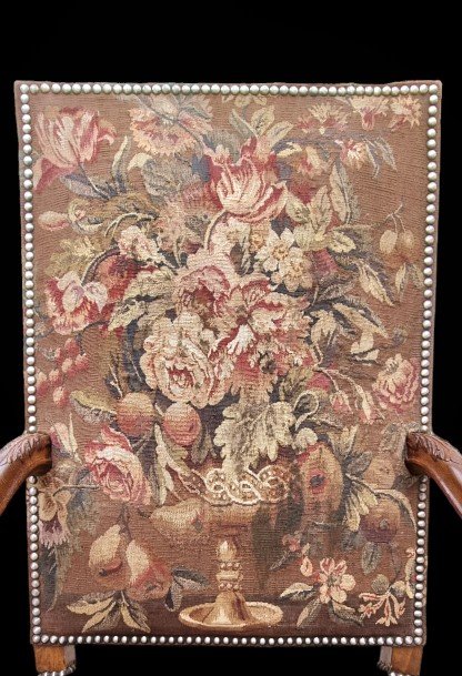 Fauteuil Louis XIII tapisserie d'Aubusson-photo-4