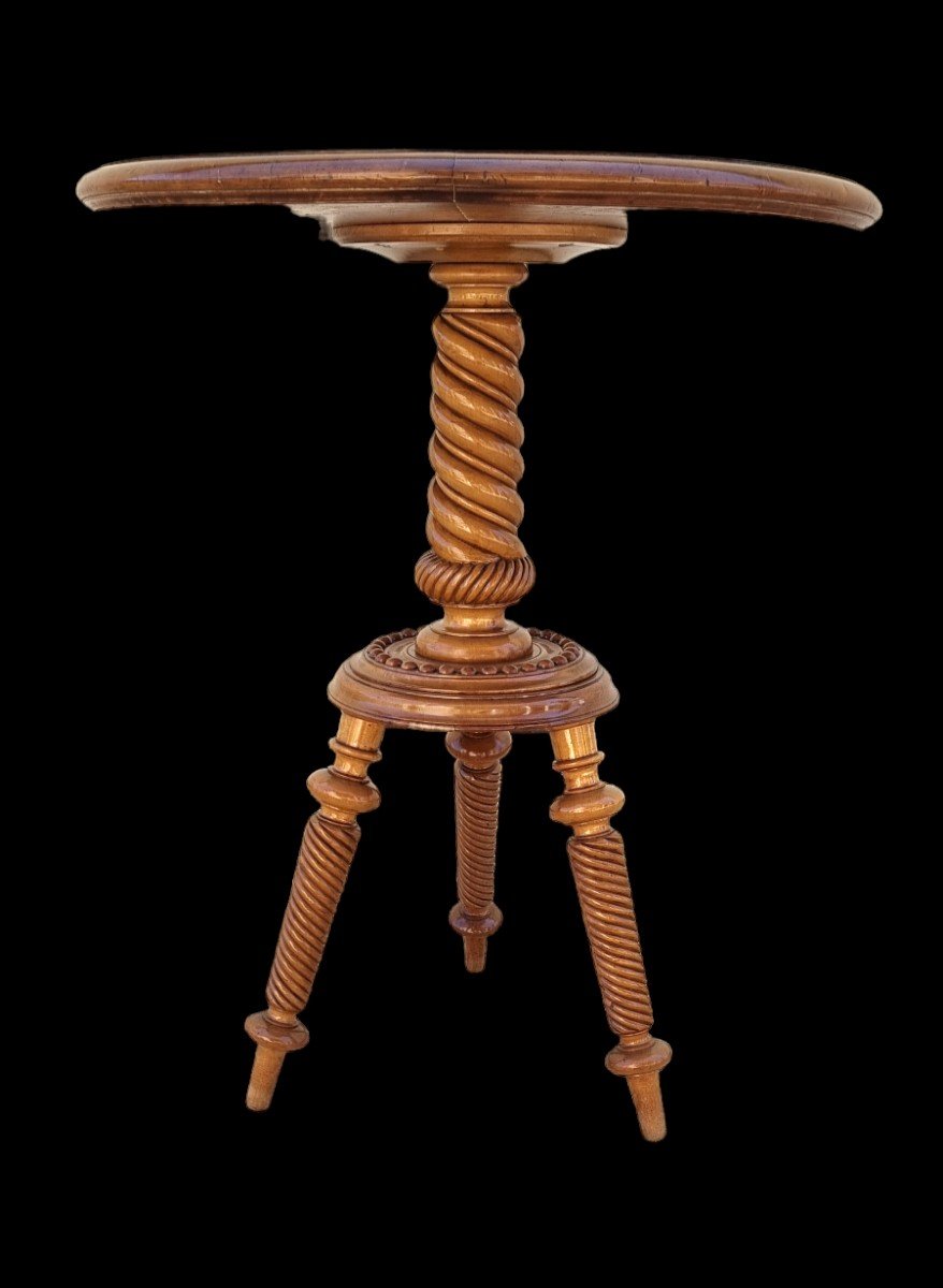 19th Century Solid Maple Pedestal Table-photo-4