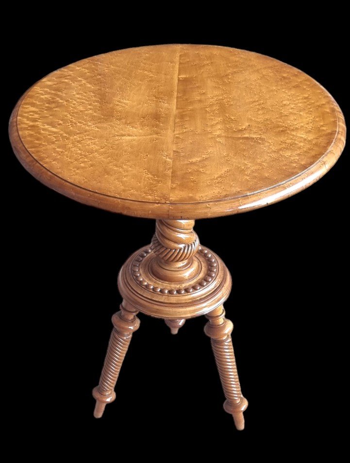 19th Century Solid Maple Pedestal Table-photo-1