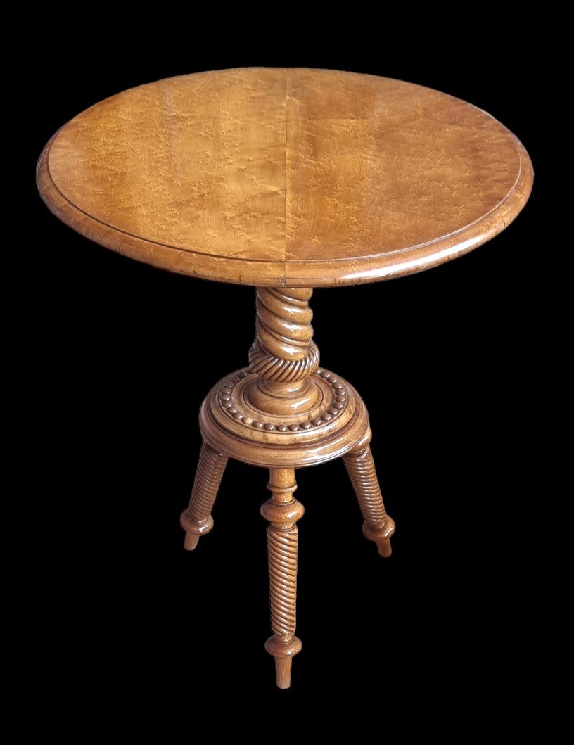 19th Century Solid Maple Pedestal Table