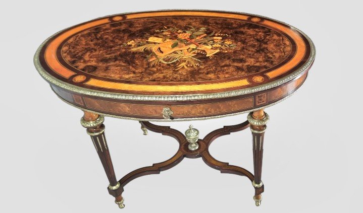 Napoleon III Inlaid Salon Table 9th 