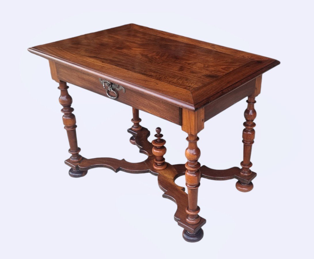 Louis XIV Table In Guaiac Wood And Cuban Mahogany, Early 18th Century -photo-4