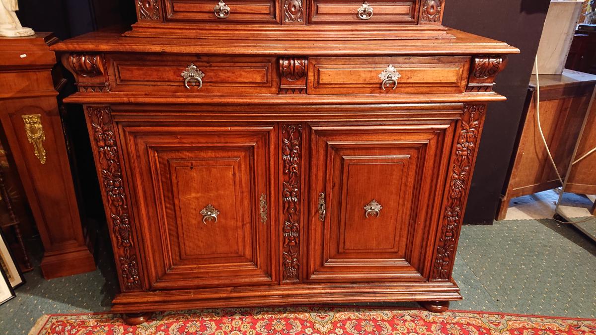 Buffet Time XVIII. "renaissance" Style Walnut Massif-photo-2