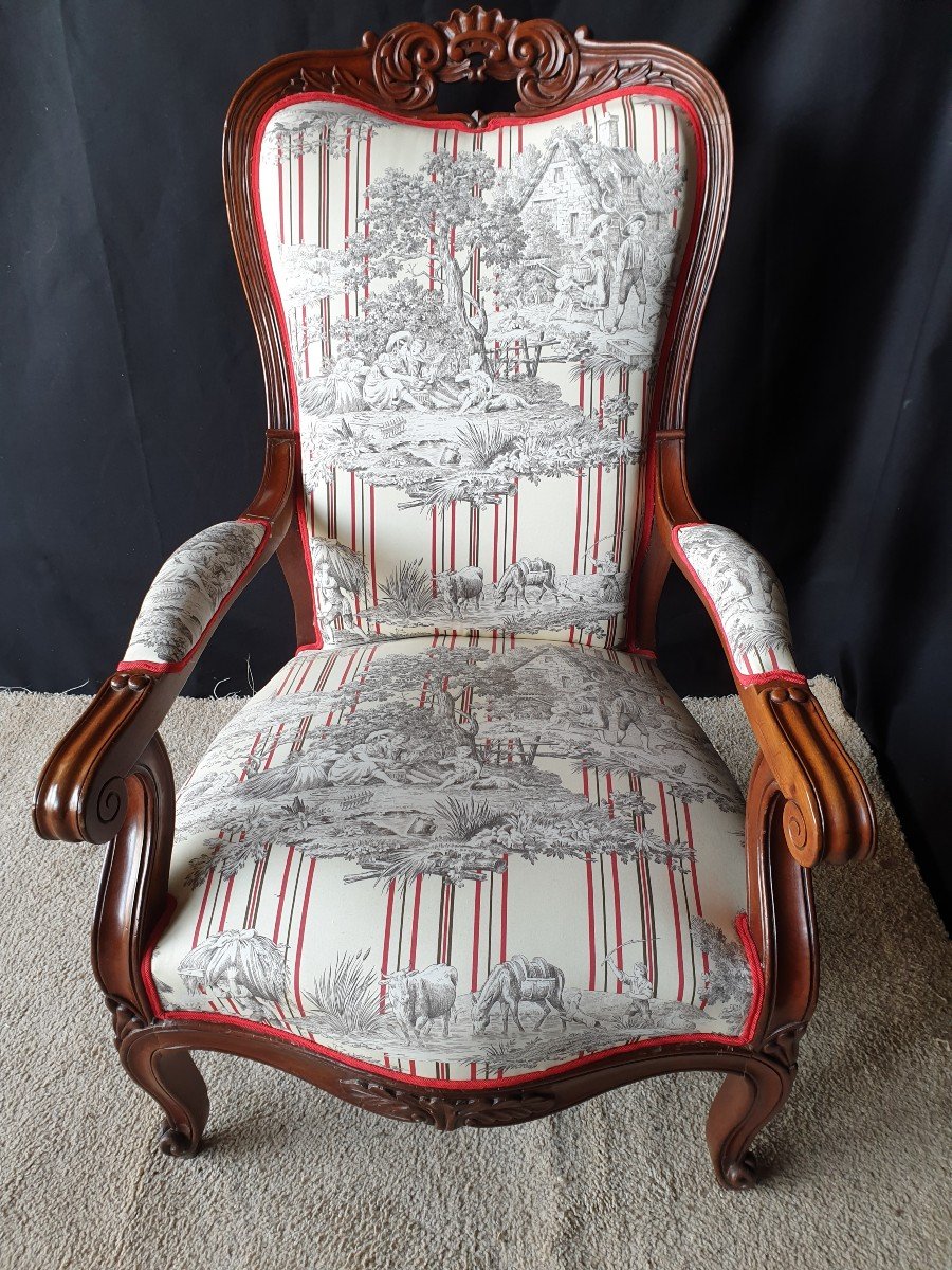 FAUTEUIL époque XIXème siècle Acajou massif