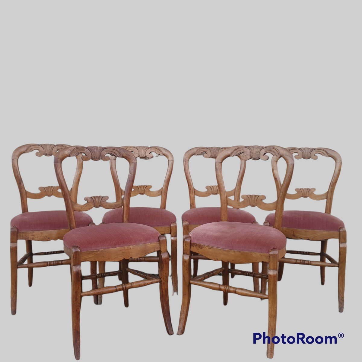 Series Of 6 Chairs XIXth Century - Cherry-photo-2