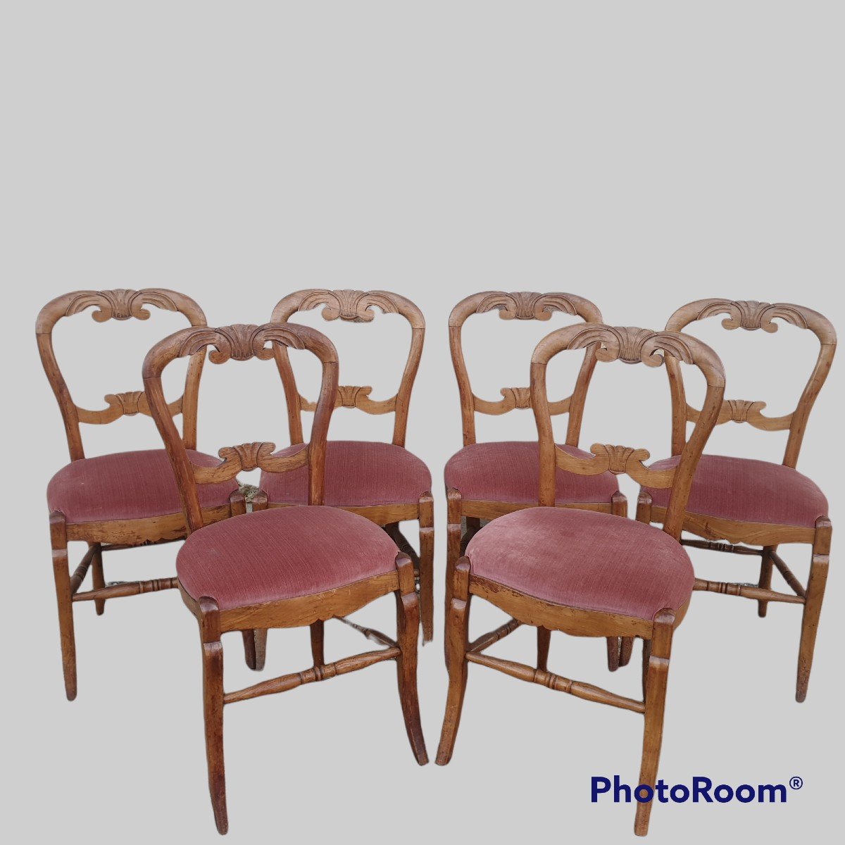 Series Of 6 Chairs XIXth Century - Cherry