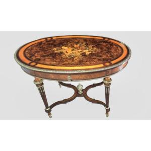 Napoleon III Inlaid Salon Table 9th 