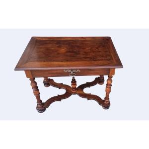 Louis XIV Table In Guaiac Wood And Cuban Mahogany, Early 18th Century 