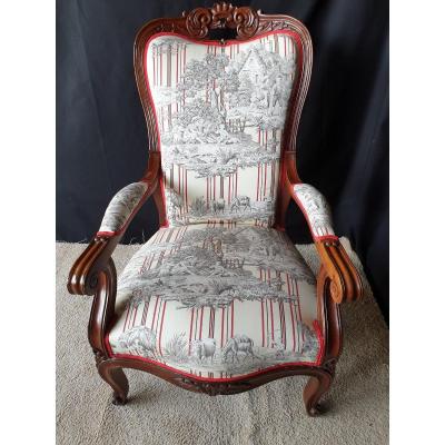 FAUTEUIL époque XIXème siècle Acajou massif