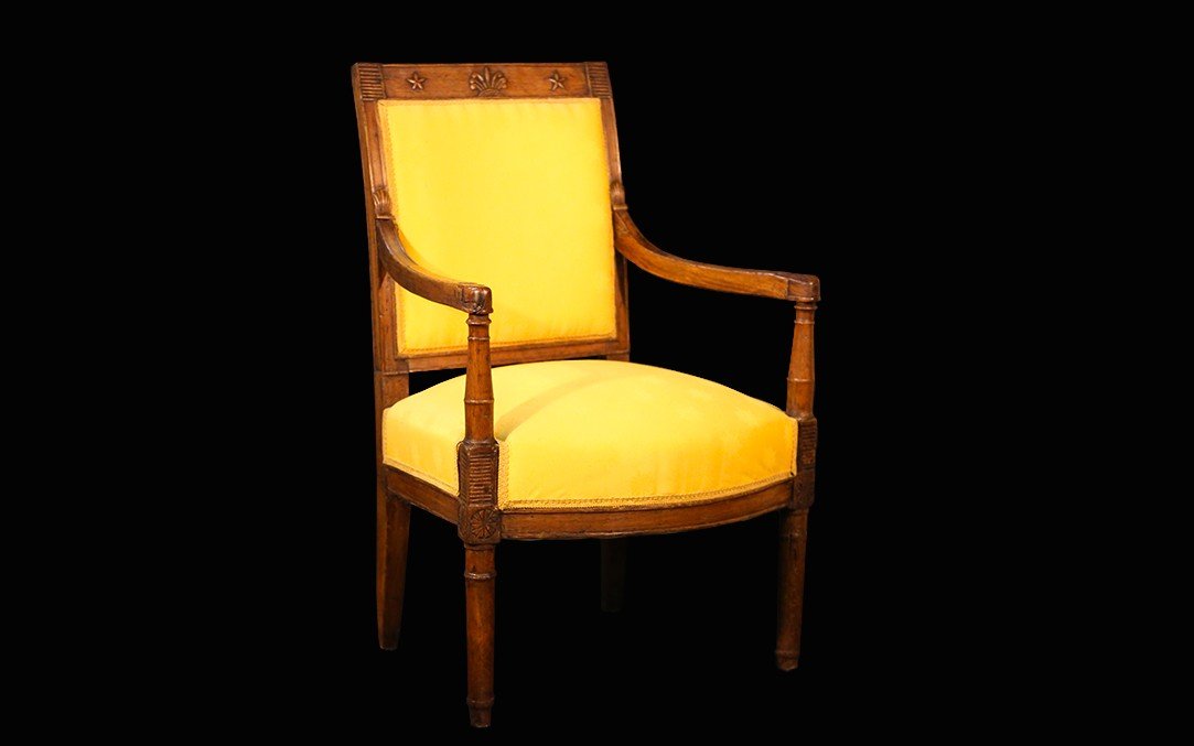 Fauteuil Directoire, Noyé, XVIIIème Siècle 