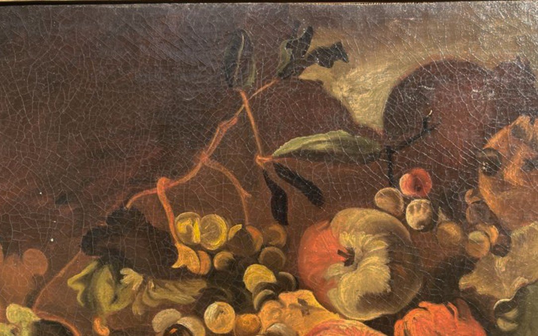 Huile Sur Toile, Nature Morte Aux Fruits, XVIIIème -photo-6